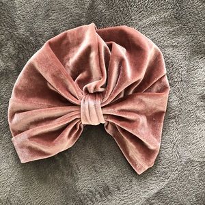 Pink velvet turban